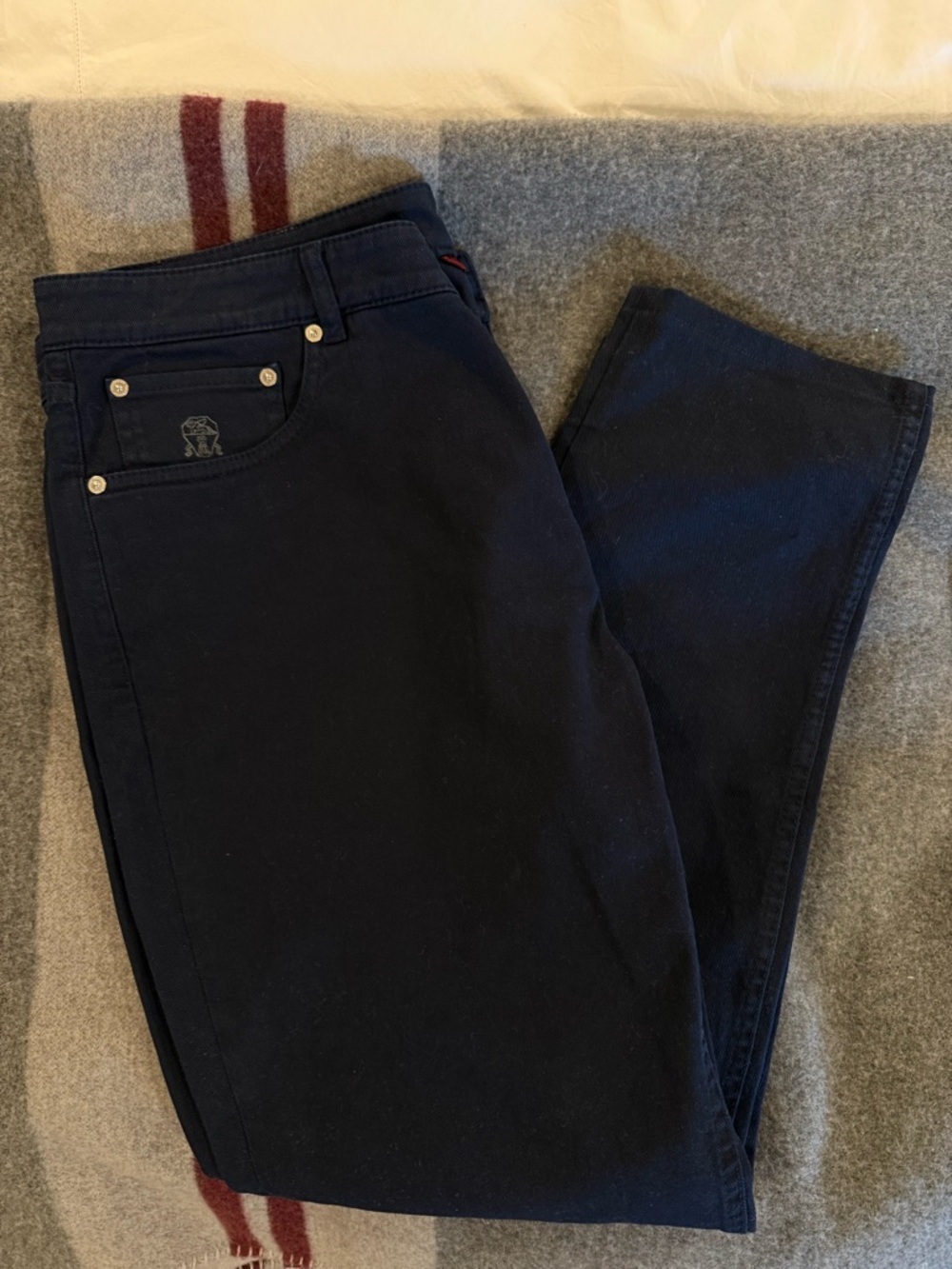 Brunello Cucinelli Men's Straight Jeans in Navy Blue